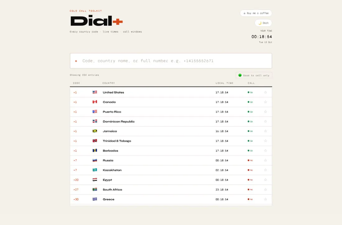 The Dial+ website scrolling by on a computer screen