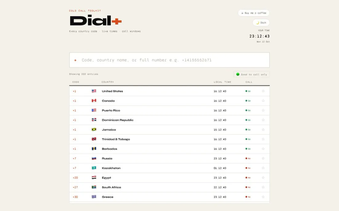 Dial+ website on a desktop screen